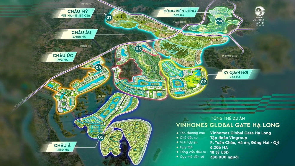 Vị trí phân khu châu Úc dự án Vinhomes Global Gate - Giao điểm kết nối chiến lược